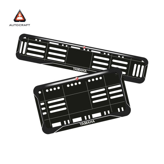 Bike Number Plate Gel Frame - Yamaha - Black with White Lines (Front and Back Set)