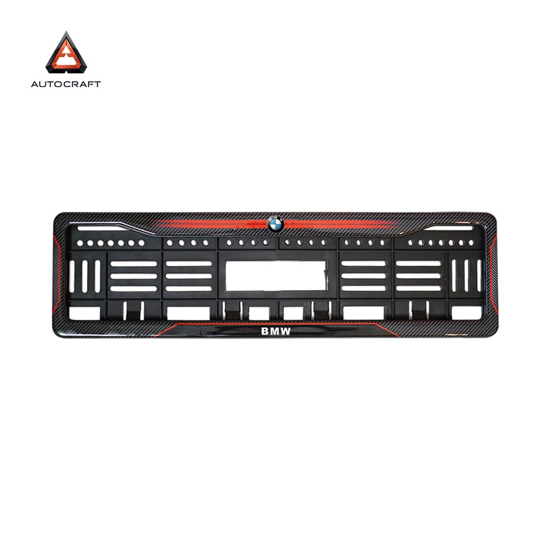 Car Number Plate Gel Frame - BMW - Red Dash