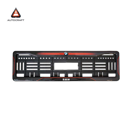 Car Number Plate Gel Frame - BMW - Red Dash