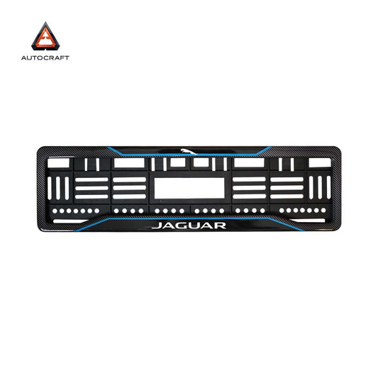 Car Number Plate Gel Frame - Jaguar Logo - Blue Line