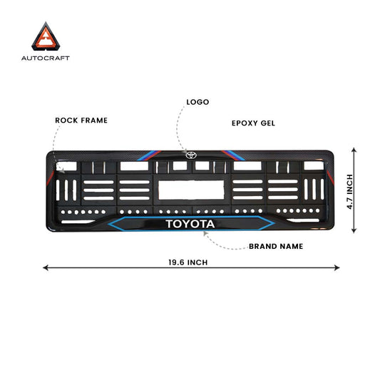Car Number Plate Gel Frame - Toyota - Red and Blue Line