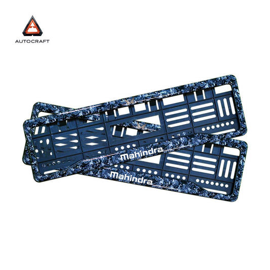 Car Number Plate Gel Frame - Mahindra - Forged Carbon