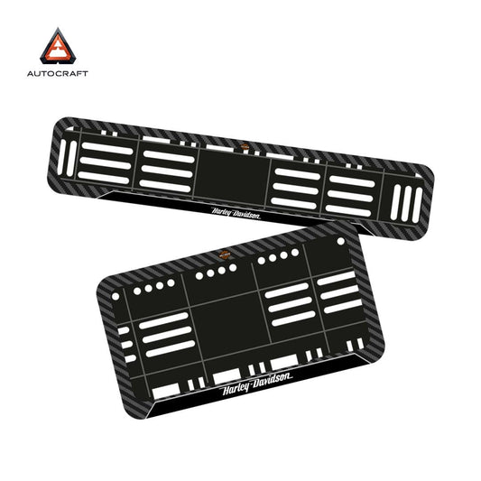 Bike Number Plate Gel Frame - Harley Davidson - Black Pattern (Front and Back Set)