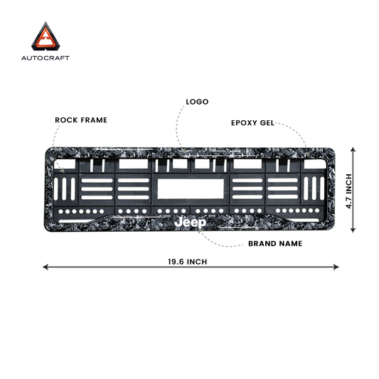 Car Number Plate Gel Frame - Jeep - Forged Carbon