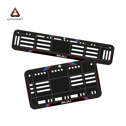 Bike Number Plate Gel Frame - Bajaj - Red & Blue Lines