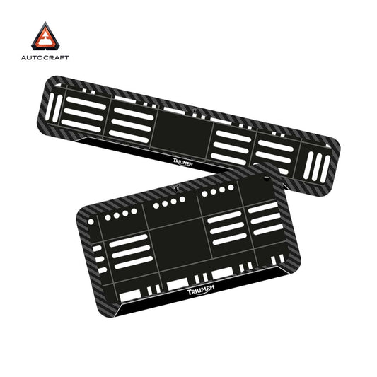 Bike Number Plate Gel Frame - Triumph - Black Pattern (Front and Back Set)