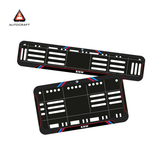 Bike Number Plate Gel Frame - BMW - Red & Blue Lines (Front and Back Set)