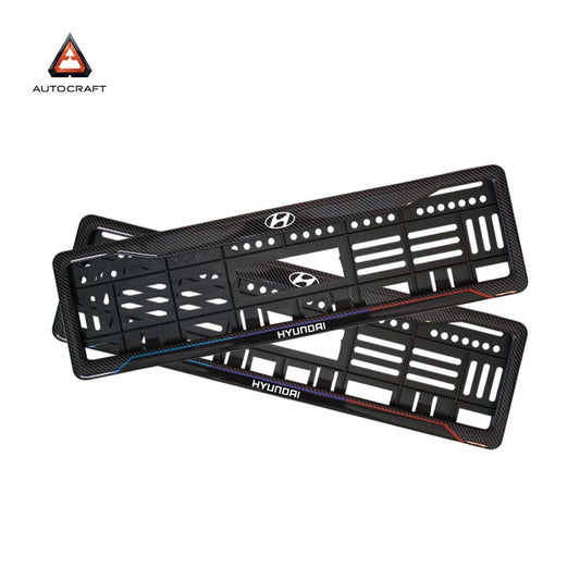 Car Number Plate Gel Frame - Hyundai - Blue and Red