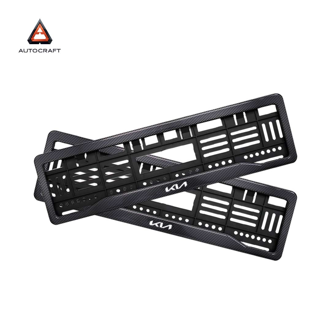 Car Number Plate Gel Frame - KIA - Black Dash