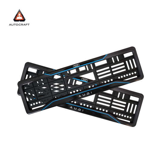 Car Number Plate Gel Frame - Audi - Blue Line