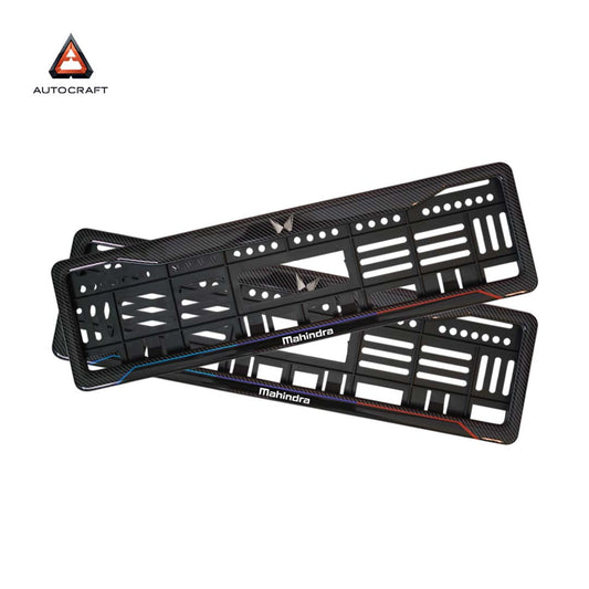 Car Number Plate Gel Frame - Mahindra - Blue and Red Line