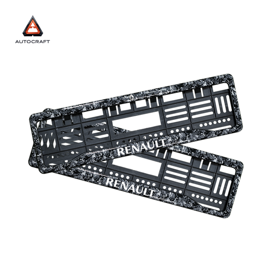 Car Number Plate Gel Frame - Renault - Forged Carbon