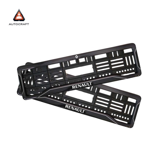 Car Number Plate Gel Frame - Renault - Black Dash