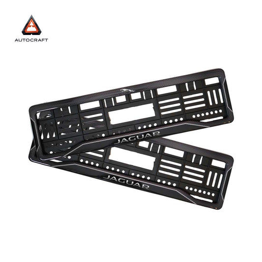 Car Number Plate Gel Frame - Jaguar Logo - Black Dash