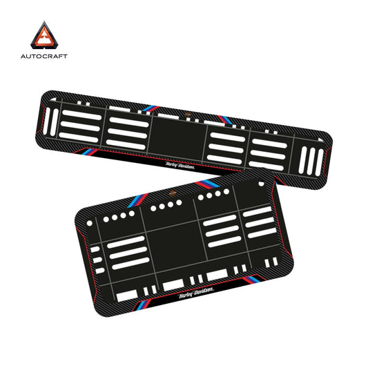 Bike Number Plate Gel Frame - Harley Davidson - Red & Blue Lines (Front and Back Set)
