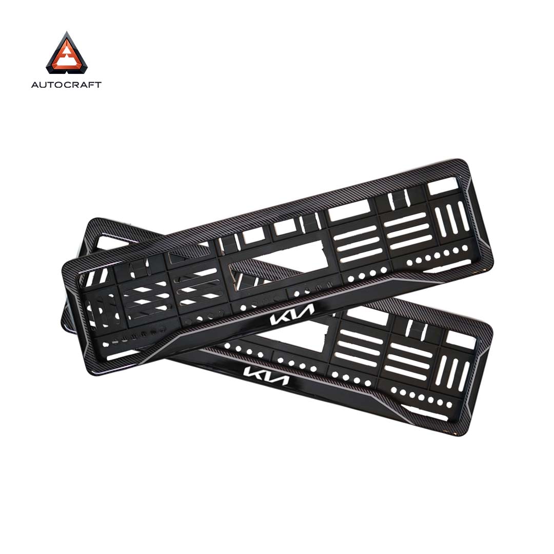 Car Number Plate Gel Frame - KIA - Black Plain