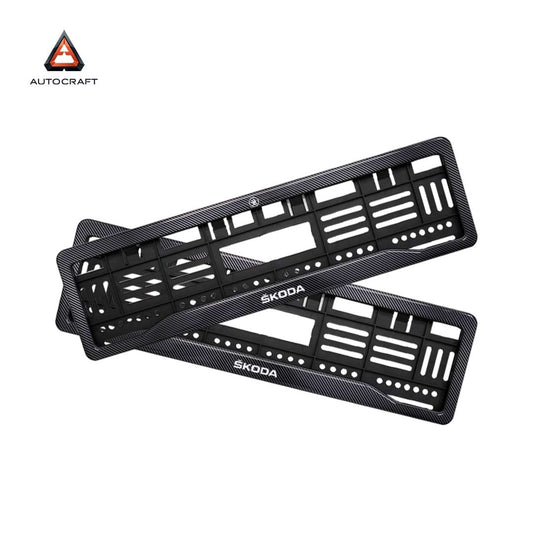 Car Number Plate Gel Frame - Skoda - Black Plain