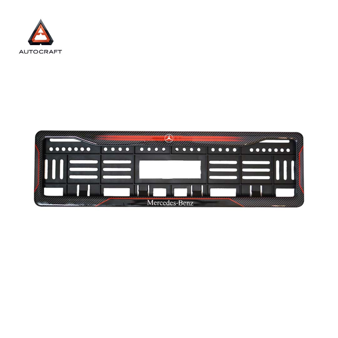 Car Number Plate Gel Frame - Benz - Red Dash
