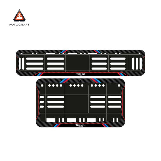 Bike Number Plate Gel Frame - Triumph - Red & Blue Lines (Front and Back Set)
