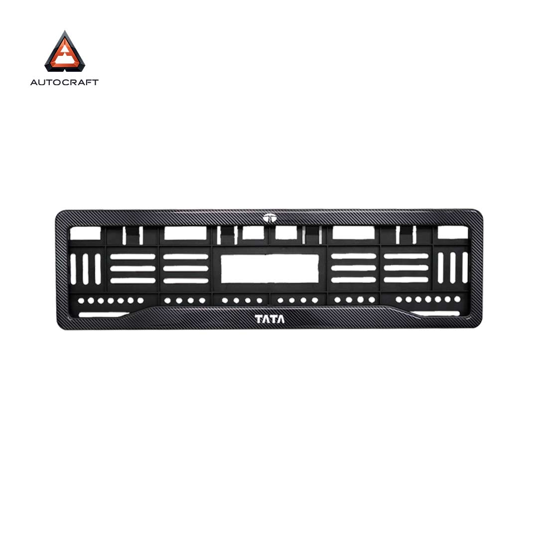 Car Number Plate Gel Frame - TATA - Black Plain