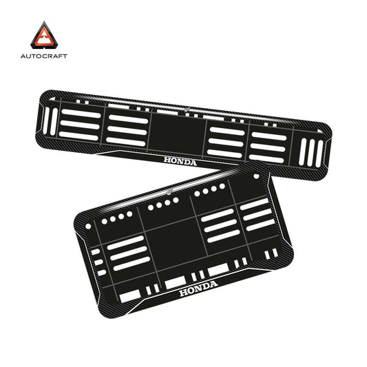 Bike Number Plate Gel Frame - Honda - Black with White Lines (Front and Back Set)