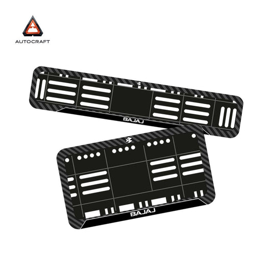 Bike Number Plate Gel Frame - Bajaj - Black Pattern