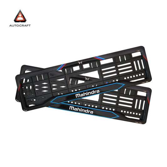 Car Number Plate Gel Frame - Mahindra - Red and Blue Line