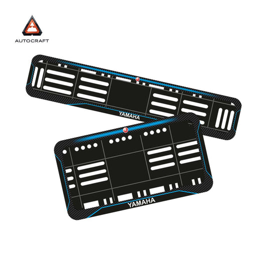 Bike Number Plate Gel Frame - Yamaha - Blue Line (Front and Back Set)