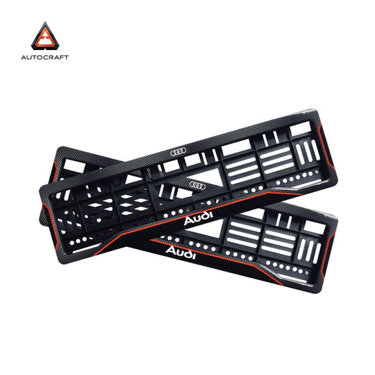 Car Number Plate Gel Frame - Audi - Red Line