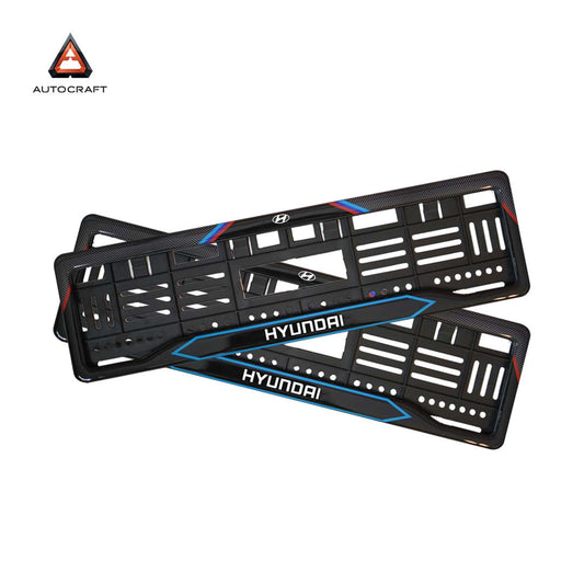 Car Number Plate Gel Frame - Hyundai - Red and Blue Line
