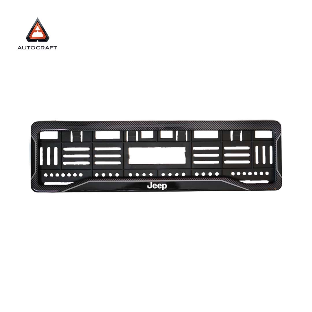 Car Number Plate Gel Frame - Jeep - Black Dash