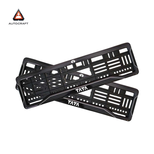 Car Number Plate Gel Frame - TATA - Black Dash