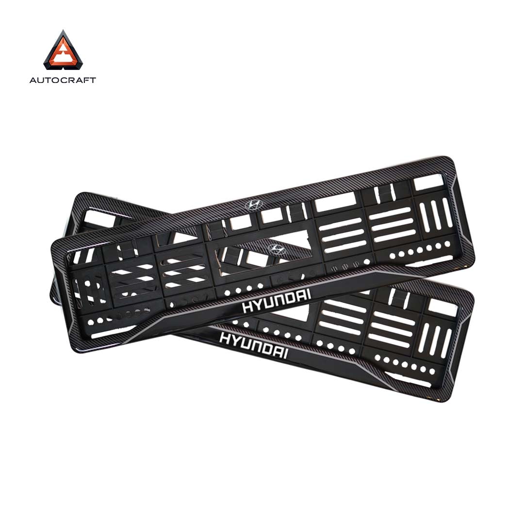 Car Number Plate Gel Frame - Hyundai - Black Dash