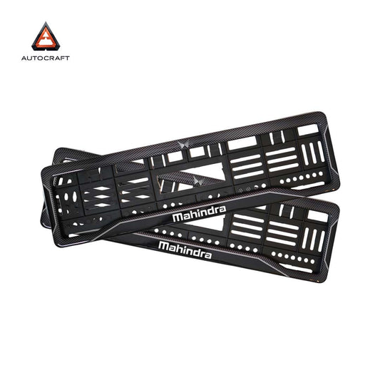 Car Number Plate Gel Frame - Mahindra - Black Plain