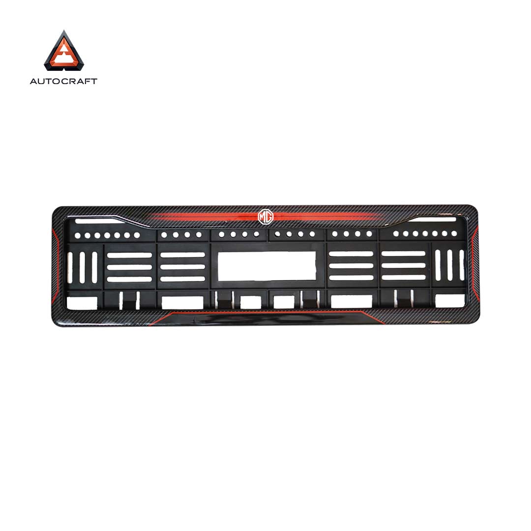 Car Number Plate Gel Frame - MG - Red Dash