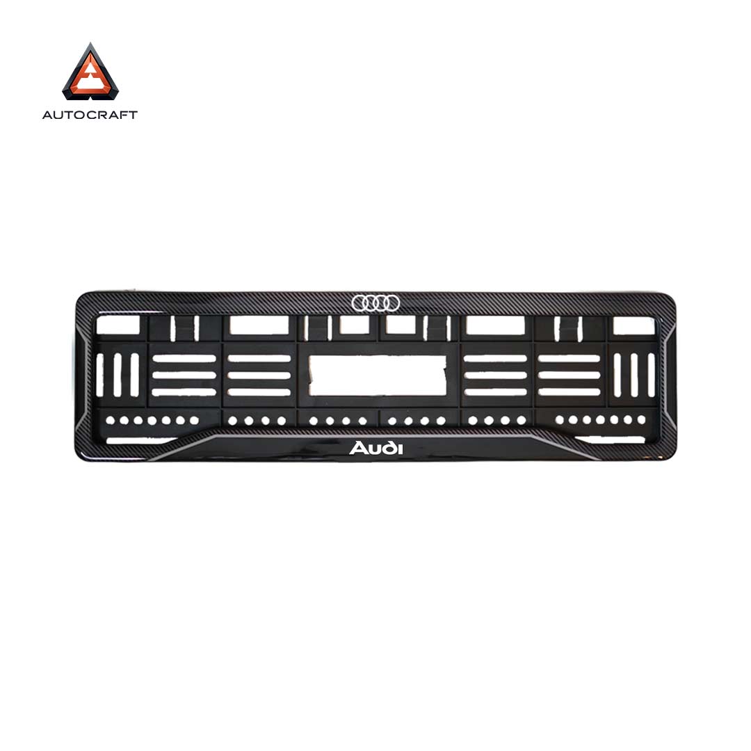Car Number Plate Gel Frame - Audi - Black Dash