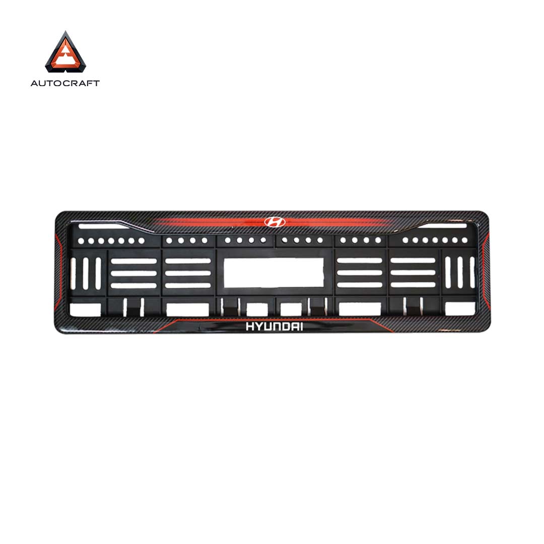 Car Number Plate Gel Frame - Hyundai - Red Dash