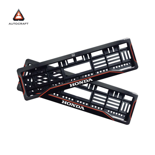Car Number Plate Gel Frame - Honda - Red Line