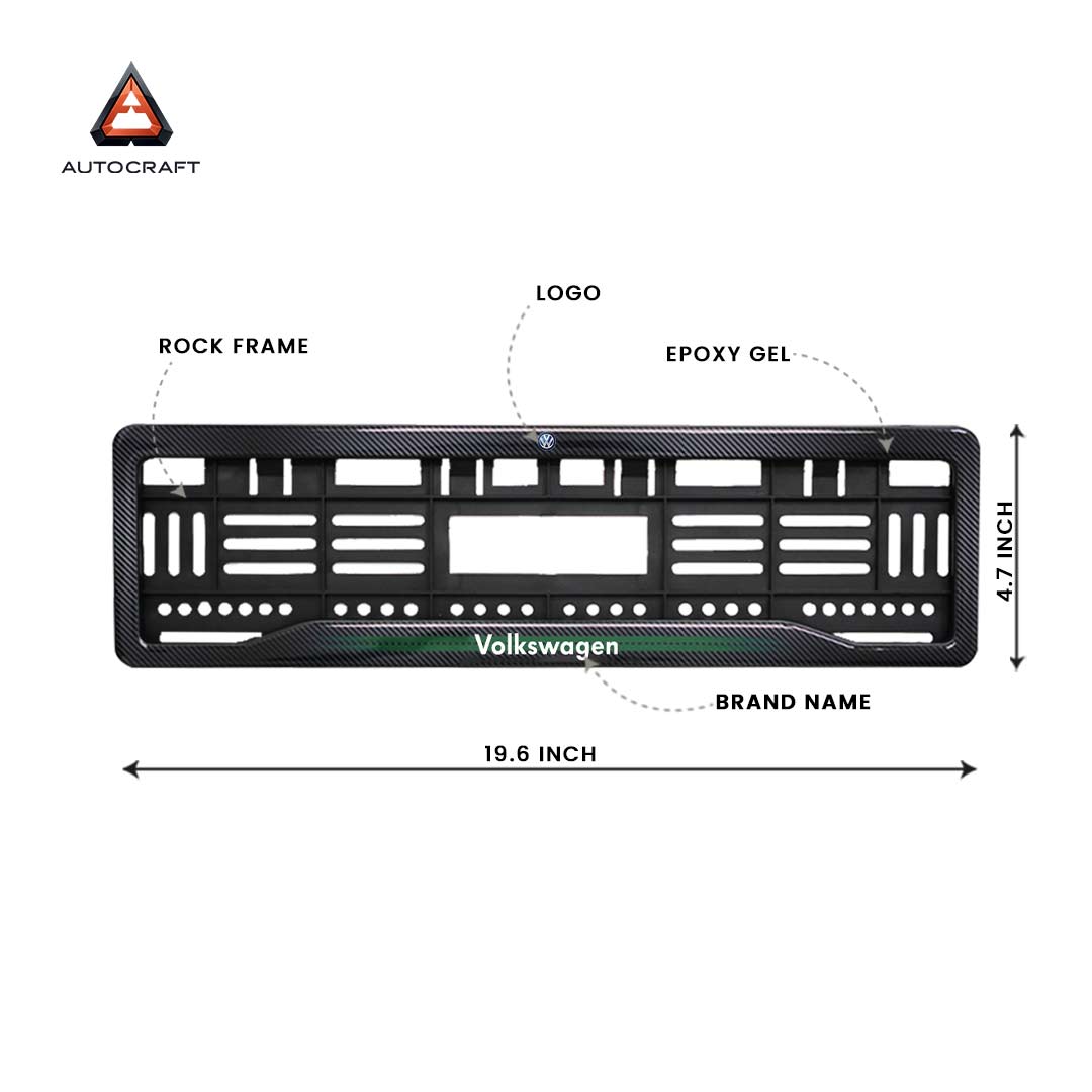 Car Number Plate Gel Frame - Volkswagen - Green Line