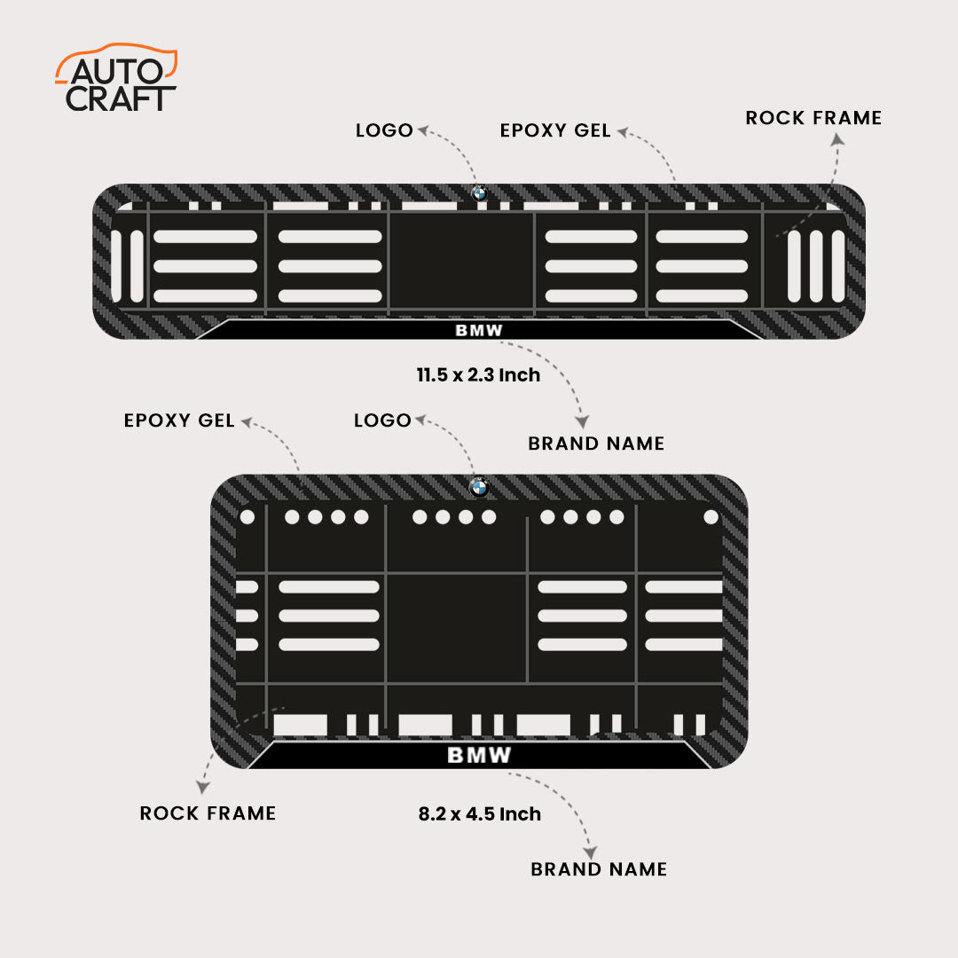 Bike Number Plate Gel Frame - BMW - Black Pattern - Image 2