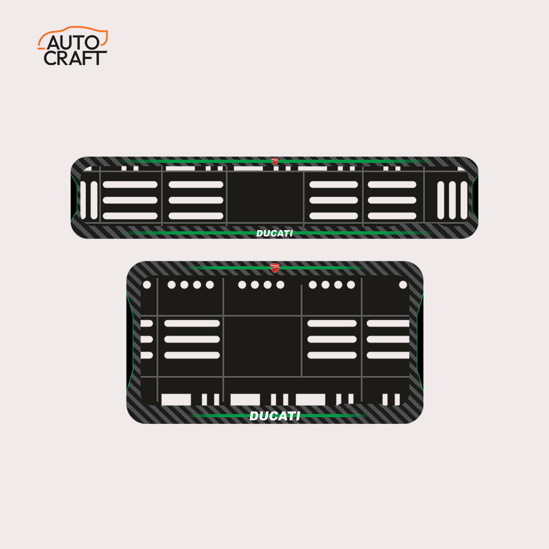 Bike Number Plate Gel Frame - Ducati - Green Line - Image 1