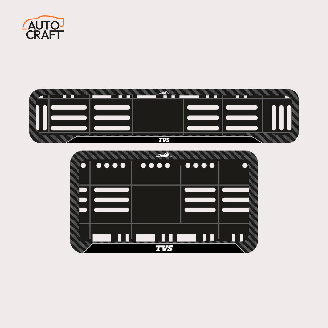 Bike Number Plate Gel Frame - TVS - Black Pattern - Image 1