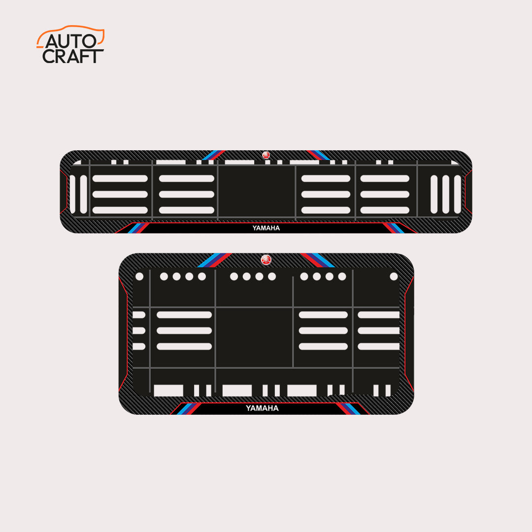 Bike Number Plate Gel Frame - Yamaha - Red & Blue Lines - Image 1