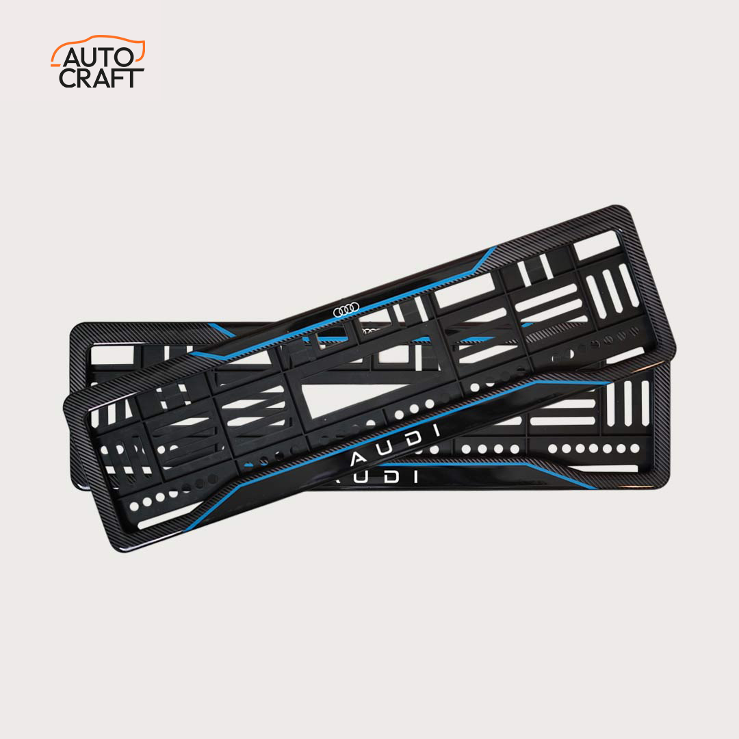 Car Number Plate Gel Frame - Audi - Blue Line - Image 1