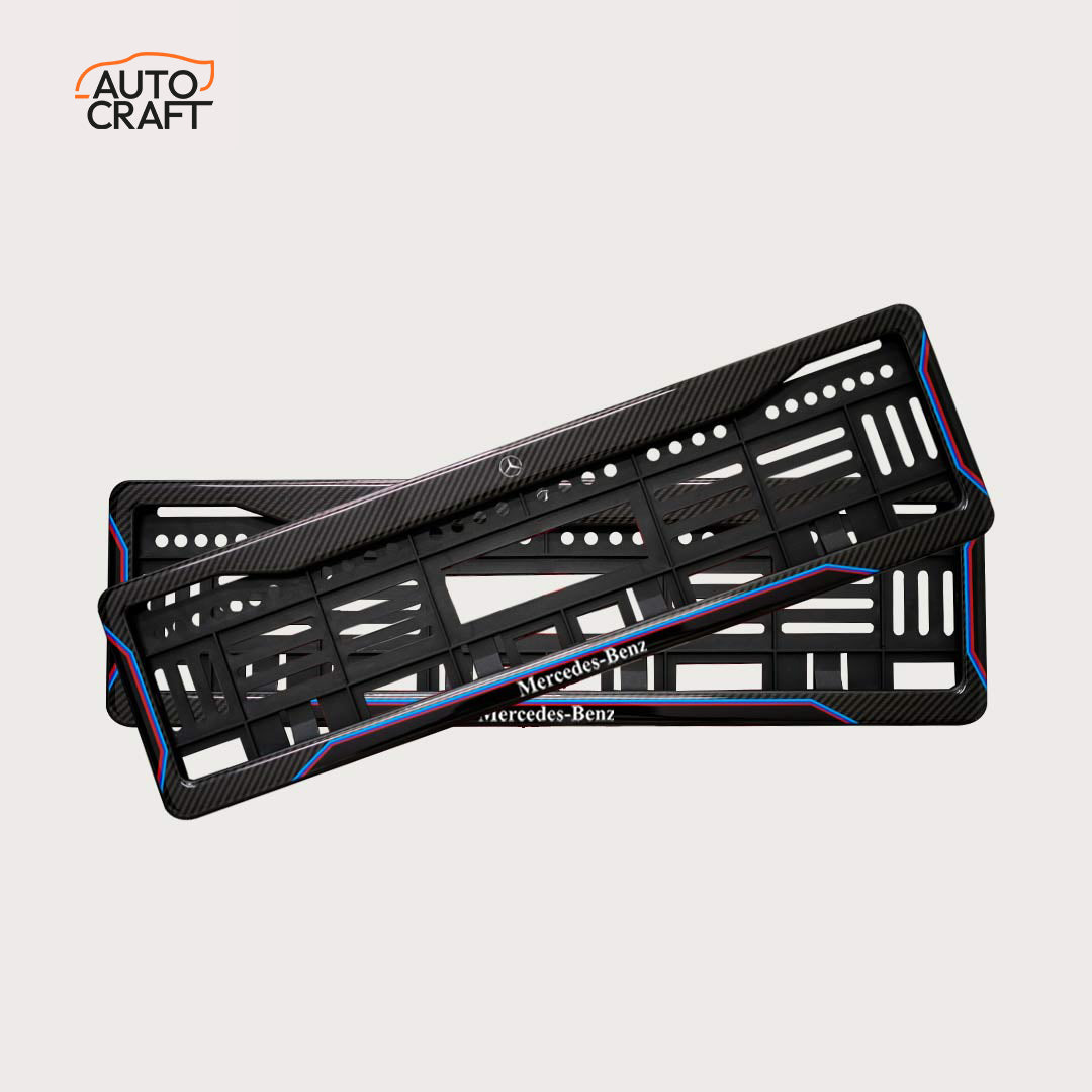 Car Number Plate Gel Frame - Benz - Red and Blue Line - Image 1