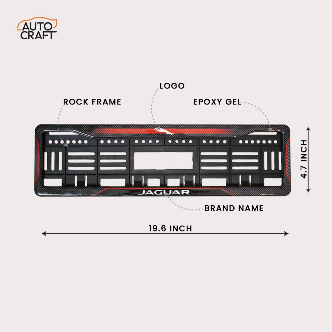 Car Number Plate Gel Frame - Jaguar Logo - Red Dash - Image 2