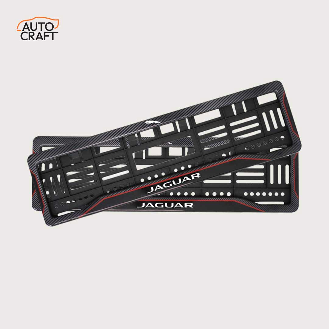 Car Number Plate Gel Frame - Jaguar Logo - Red Line - Image 1