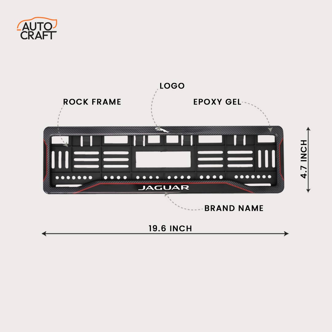 Car Number Plate Gel Frame - Jaguar Logo - Red Line - Image 2
