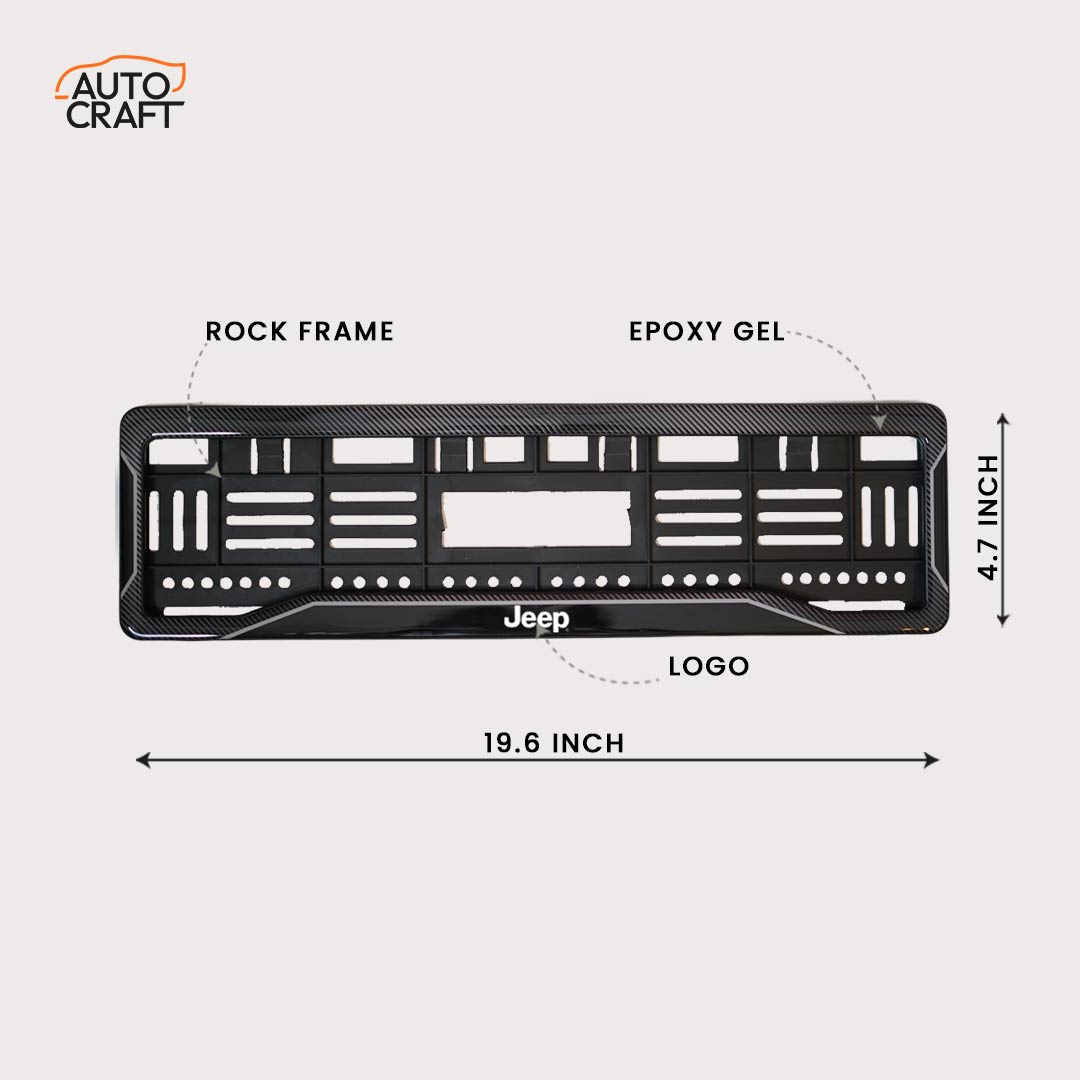 Car Number Plate Gel Frame - Jeep - Black Dash - Image 2