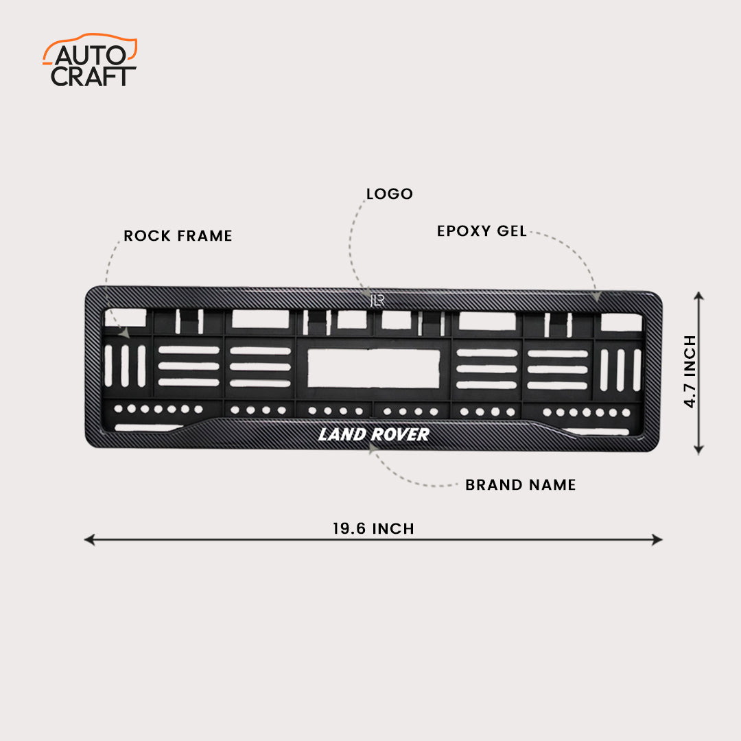 Car Number Plate Gel Frame - Land Rover - Black Plain - Image 2